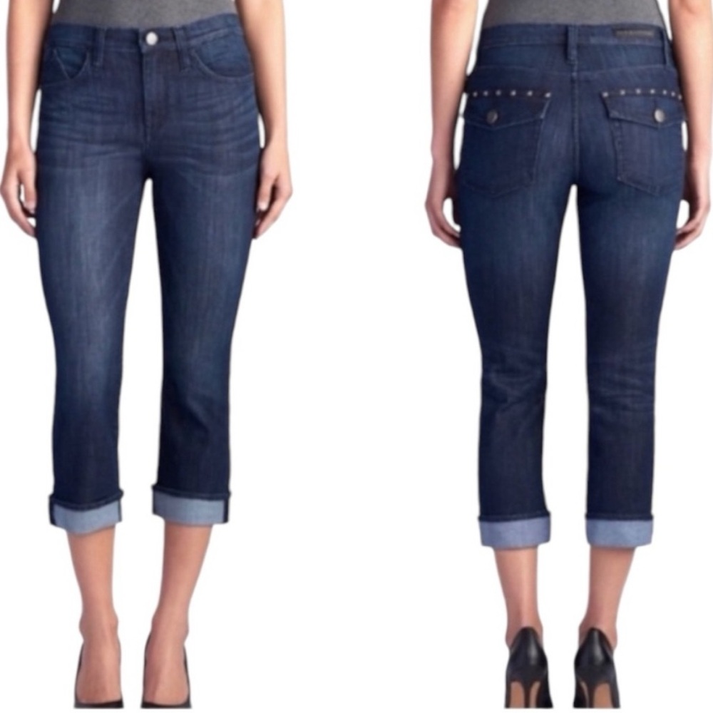 🆕Rock & Republic “Kendall”Capri Cropped Ankle Jeans Studded Pockets Sz16